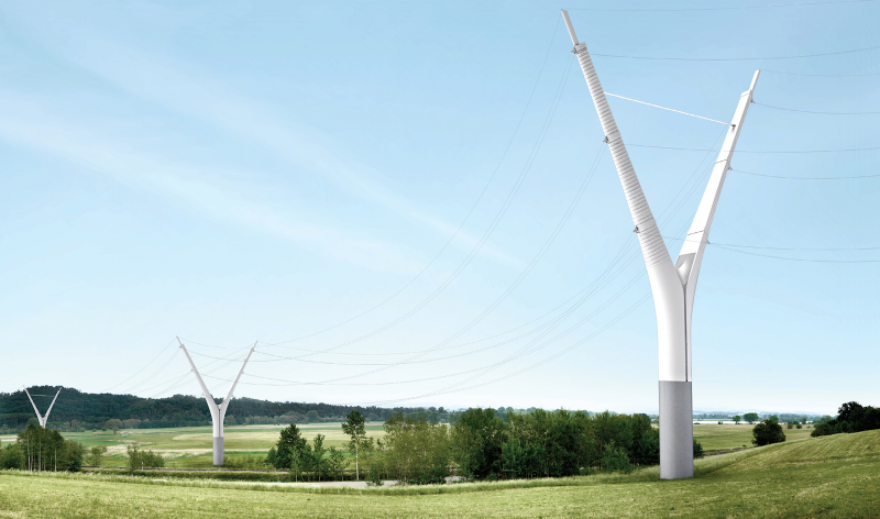 Illustration for article titled These Beautiful Giant Sculptures Support Power Lines With Style